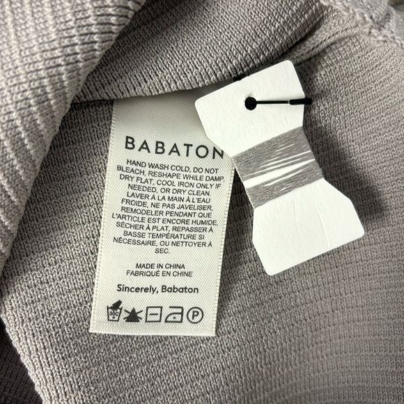 Aritzia Babaton  NWOT Sculpt Knit Off-Shoulder Ashen grey size small - Picture 11 of 14